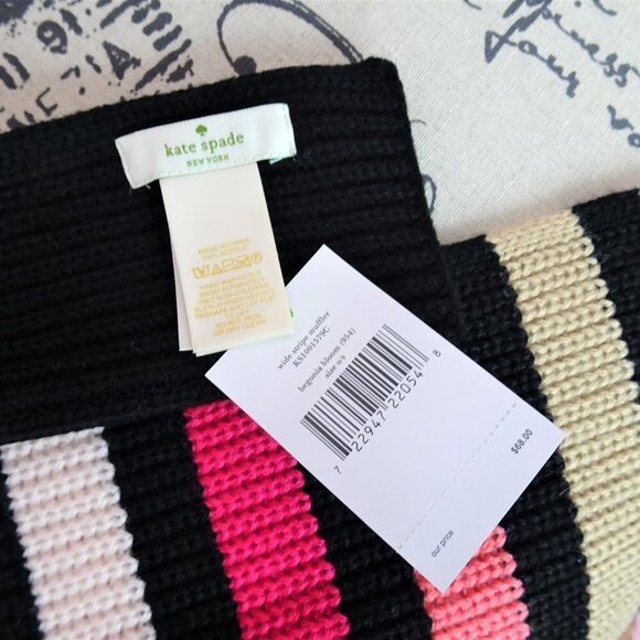 NWT Kate Spade Wide Stripe Print Skinny Scarf - Picture 10 of 10